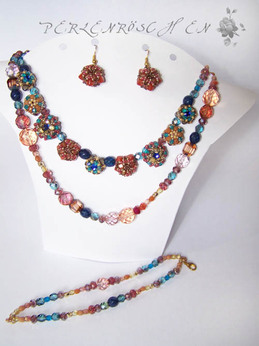 Perlenröschen, Beading, Oriental jewel, Freies Fädeln